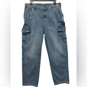 Gap Women’s ‘90s Loose Cargo Mid Rise Baggy WideLeg Jeans Size 29/8 Tall